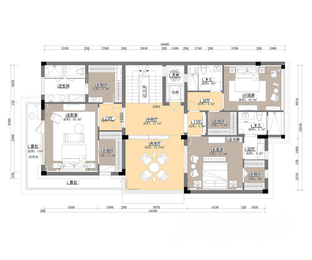 别墅三层布局图 别墅三层布局图