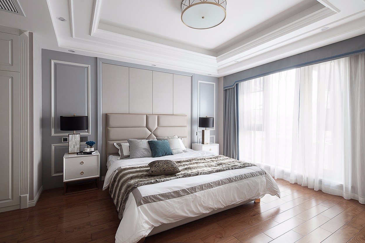 美式轻奢风格家装设计别墅装修效果图-卧室 美式轻奢风格家装设计别墅装修效果图-卧室