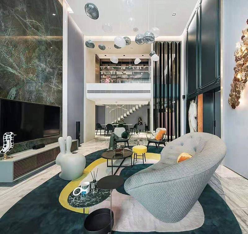 现代前卫风格室内装修效果图-一里洋房复式楼200平米-客厅 现代前卫风格室内装修效果图-一里洋房复式楼200平米-客厅