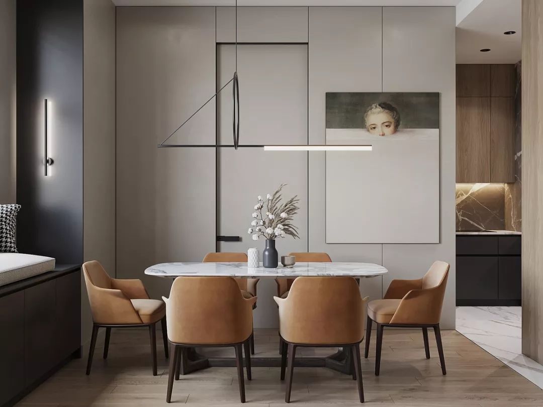 后现代轻奢风格家装设计室内装修效果图-餐厅 后现代轻奢风格家装设计室内装修效果图-餐厅