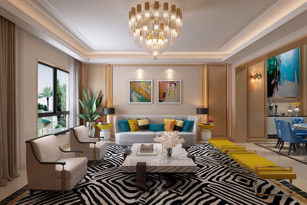 轻奢风格别墅装修设计效果图-碧桂花城别墅300平米-别墅客厅装修设计 轻奢风格别墅装修设计效果图-碧桂花城别墅300平米-别墅客厅装修设计