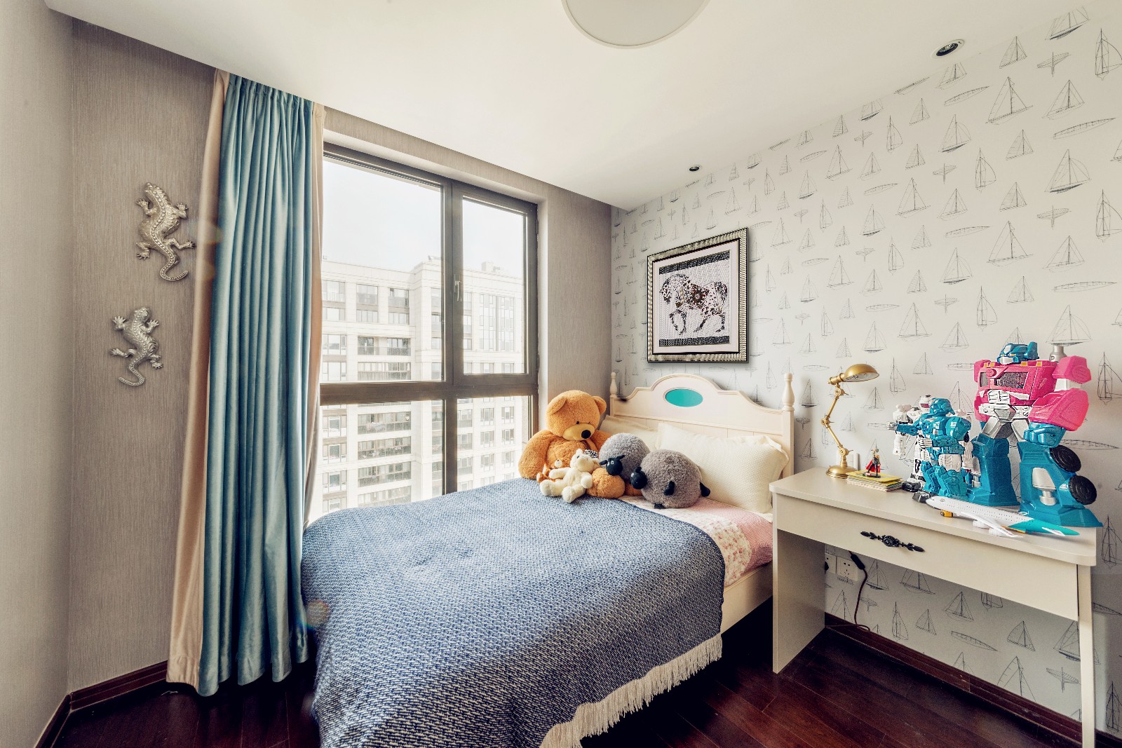 美式田园风格家装设计室内装修效果图-次卧