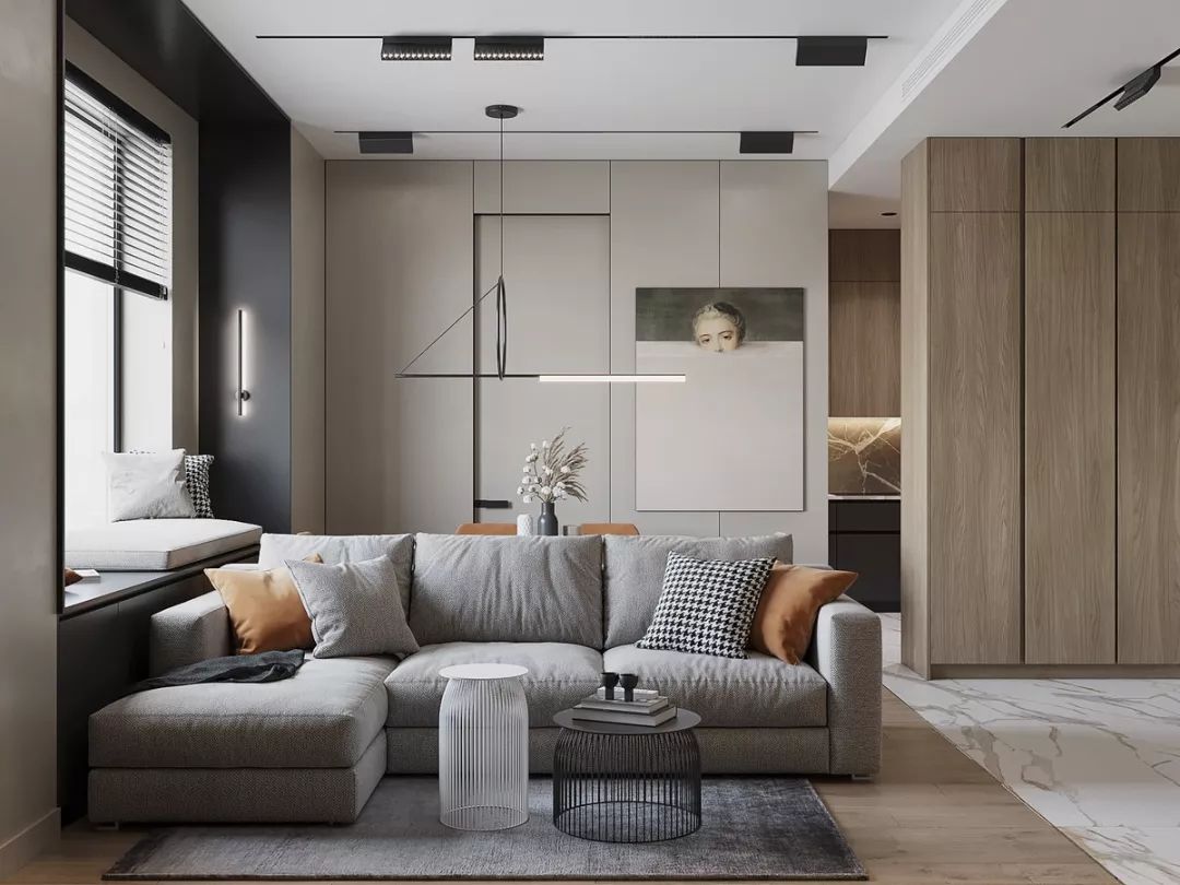 后现代轻奢风格家装设计室内装修效果图-客厅 后现代轻奢风格家装设计室内装修效果图-客厅